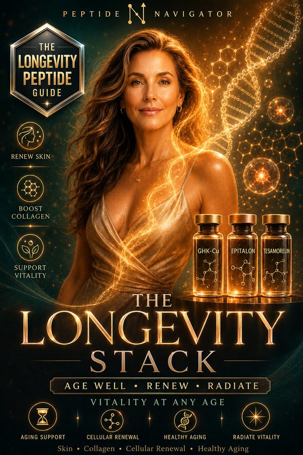 Longevity peptides guide, evidence-first ebook by Peptide Navigator