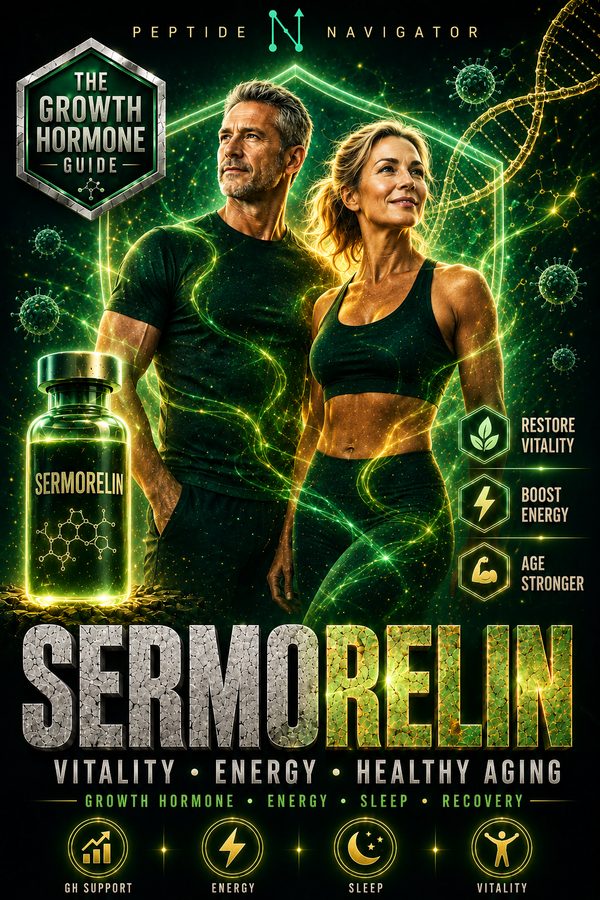 Sermorelin GH-support peptide guide, evidence-first ebook by Peptide Navigator
